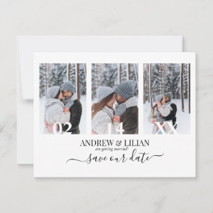 Invitación Monograma de Colaje de Fotos Simple para Guardar l