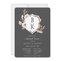 Monograma de color de agua rústico Escudo ensayo C