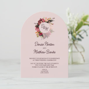 Invitación Monograma de crisantemo sobre martillo