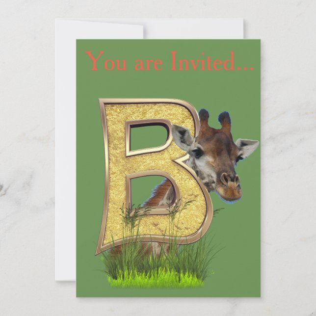 Invitación Monograma de Cumpleaños Capital -letra B (Anverso)
