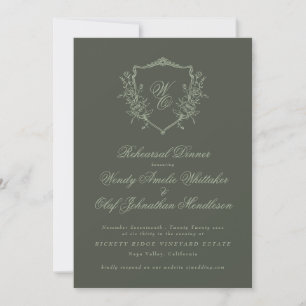 Invitación Monograma de ensayo clásico para la cena
