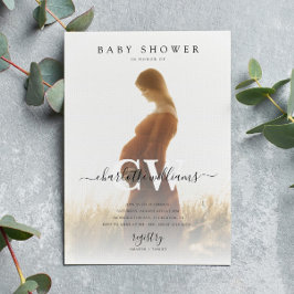 Invitación Monograma de escritura moderna Baby Shower