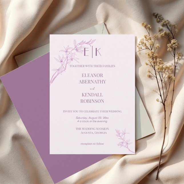 Invitación Monograma de flor inmadura (Subido por el creador)