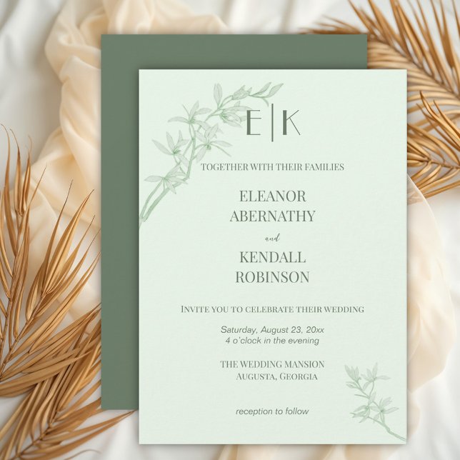 Invitación Monograma de flor inmadura (Subido por el creador)