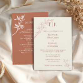 Invitación Monograma De Flor Sin Tiempo Todo En Un Boda Invit