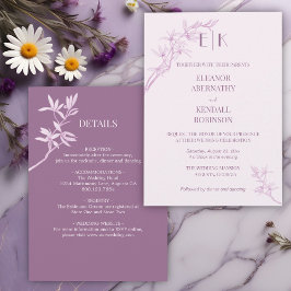 Invitación Monograma De Flor Sin Tiempo Todo En Un Boda Invit