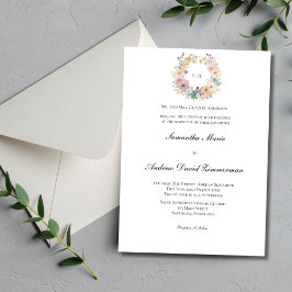 Invitación Monograma de floral Boda formal tradicional