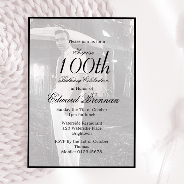 Invitación Monograma de fotografía elegante masculina de cump (Subido por el creador)