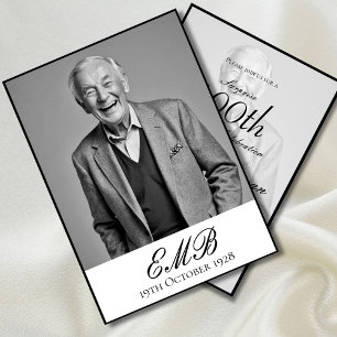 Invitación Monograma de fotografía elegante masculina de cump