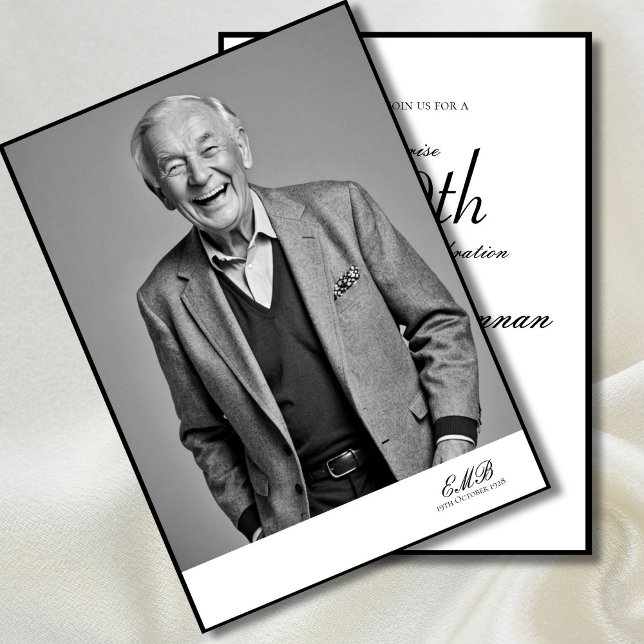 Invitación Monograma de fotografía elegante masculina de cump (Subido por el creador)