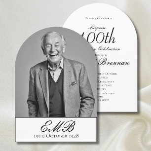 Invitación Monograma de fotografía elegante masculina de cump
