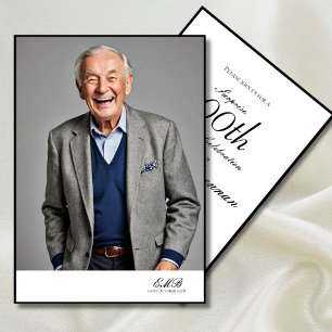 Invitación Monograma de fotografía elegante masculina de cump