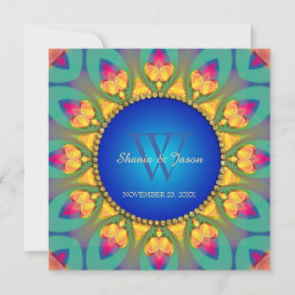 Invitación Monograma de Girasol Bohemio Mágico