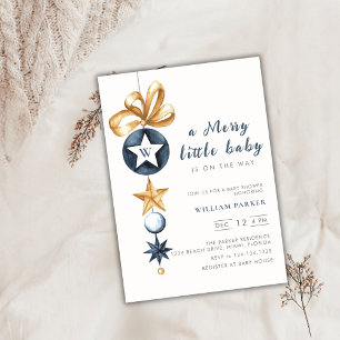 Invitación Monograma de invierno merry Little Baby Shower