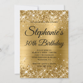 Invitación Monograma de la Fianza del Oro Purpurinoso 30 cump