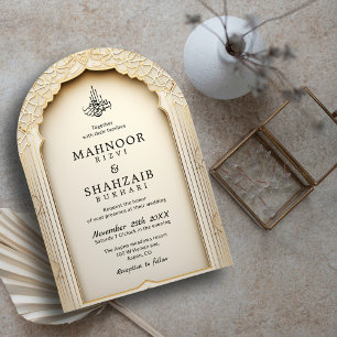 Invitación Monograma de la pareja de boda elegante de la Moda