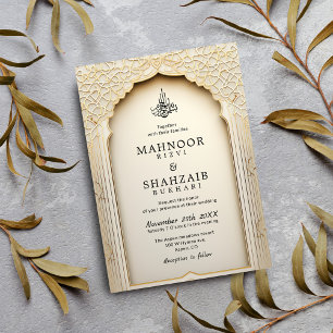 Invitación Monograma de la pareja de boda elegante de la Moda