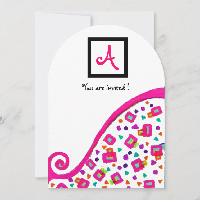 INVITACIÓN MONOGRAMA DE LA PLAZA DE LA DECO BLANCA DE LA FUCH (Anverso)