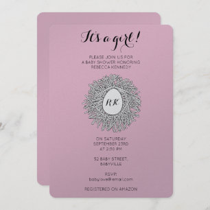 Invitación Monograma de nido lindo bebé Baby Shower