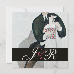 INVITACIÓN MONOGRAMA DE NOVIA ROMÁNTICA Y FIESTA DE BODA DE C