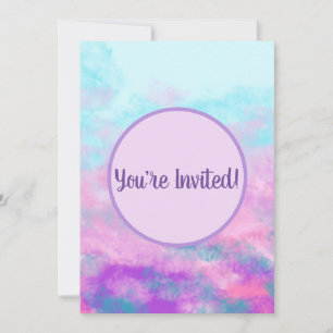 Invitación Monograma de Nubes Rosadas Lindas