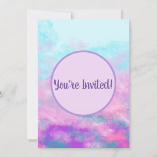 Invitación Monograma de Nubes Rosadas Lindas