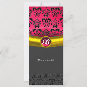 INVITACIÓN MONOGRAMA DE PIEDRA PRECIOSA DAMASCO
