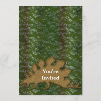 Invitación Monograma de piel de dinosaurio verde y marrón
