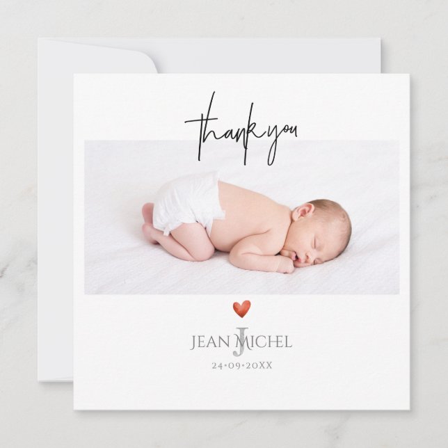 Invitación Monograma de PixDezines Gracias+Corazón (Anverso)