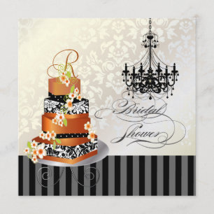 Invitación Monograma de PixDezines, pastel de albaricoque que
