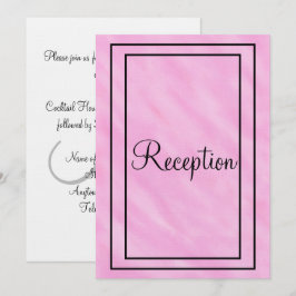 Invitación Monograma de Recepción Acuarela Blanca Rosa Geomét