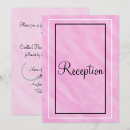 Invitación Monograma de Recepción con Tinta Acuarela Rosa Geo