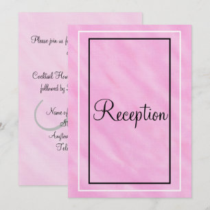 Invitación Monograma de Recepción con Tinta Acuarela Rosa Geo