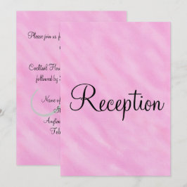 Invitación Monograma de recepción de boda con acuarela rosa c