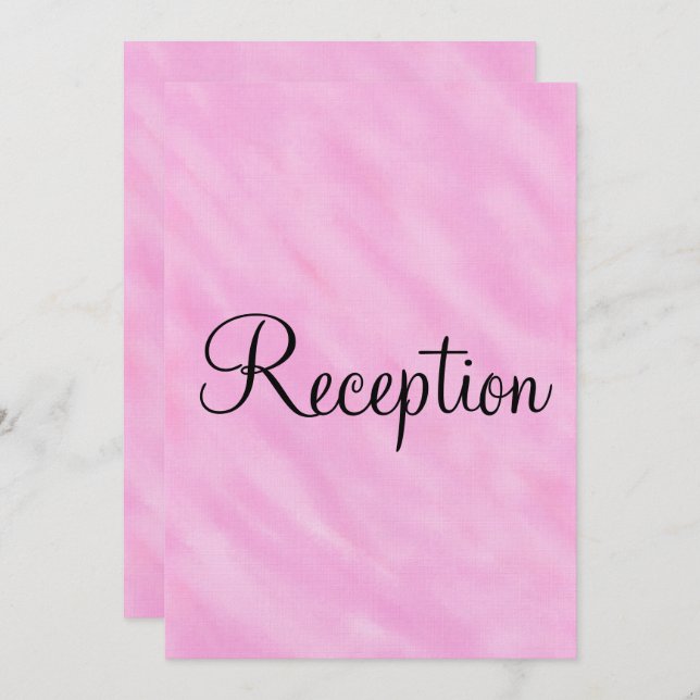 Invitación Monograma de Recepción de Boda con Acuarela Rosa P (Anverso / Reverso)