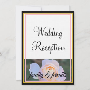 Invitación Monograma de Recepción de Boda Rosas Pastel Rosa