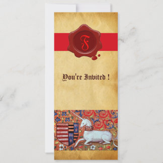INVITACIÓN MONOGRAMA DE SELLO DE CERRAMIENTA ROJA DEL PARCHE 