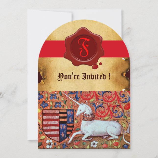INVITACIÓN MONOGRAMA DE SELLO DE CERRAMIENTA ROJA DEL PARCHE  (Anverso)
