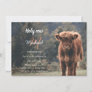 Invitación Monograma de ternera bovina de la región montañesa