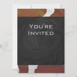 Invitación Monograma de Vaca Marrón y Blanco