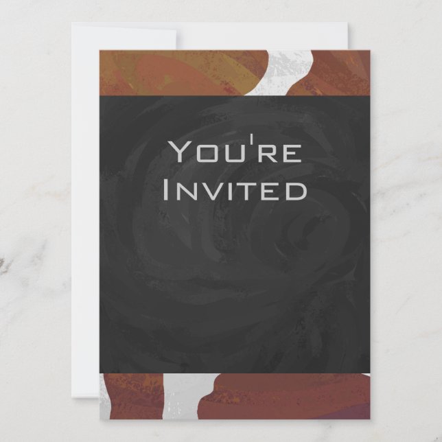 Invitación Monograma de Vaca Marrón y Blanco (Anverso)