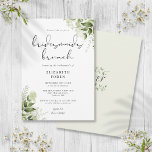 Invitación Monograma de Verdor Rústico Bridesmaids Brunch<br><div class="desc">Esta elegante vegetación botánica deja a las damas de honor la invitación al brunch puede ser personalizada con su información en tipografía de moda con sus iniciales de monograma al revés. Diseñado por Thisisnotme©</div>