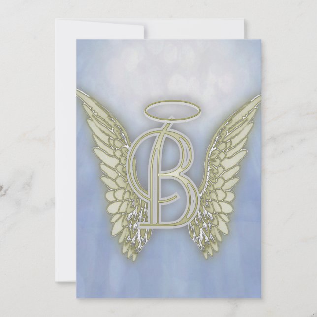 Invitación Monograma del ángel de la letra B (Anverso)