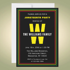 Invitación Monograma del apellido de familia Celebración de l