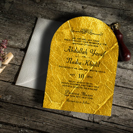 Invitación Monograma del Boda del arco islámico texturizado c