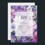 Invitación Monograma del Boda floral gris y lílico delgado<br><div class="desc">Invite a sus huéspedes a su día especial con esta deliciosa y delicada invitación a la boda. Este diseño, con una decoración encantadora de flores lilas y grises sutiles con una vegetación sutil, desprende una sensación de romanticismo y sofisticación suaves. Personalice con sus iniciales, nombres, fecha de boda, hora y...</div>