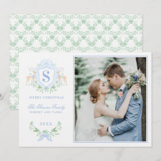 Invitación Monograma del Escudo de renos de los Navidades del