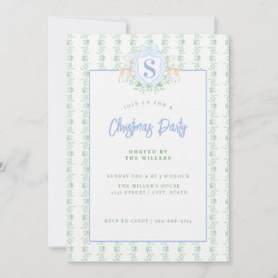 Invitación Monograma del Escudo de renos de los Navidades del