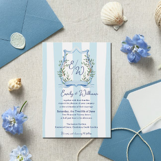 Invitación Monograma del jardín campestre francés de Blue Str