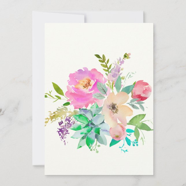 Invitación Monograma del Jardín de la tarde en inglés (Reverso)